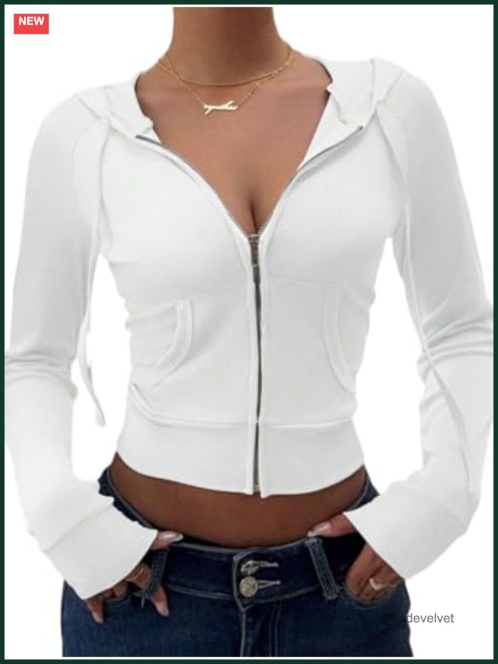 Women's Y2K Cropped Zip Up Hoodie Ribbed Knit Slim Fit Long Sleeve Sweatshirt